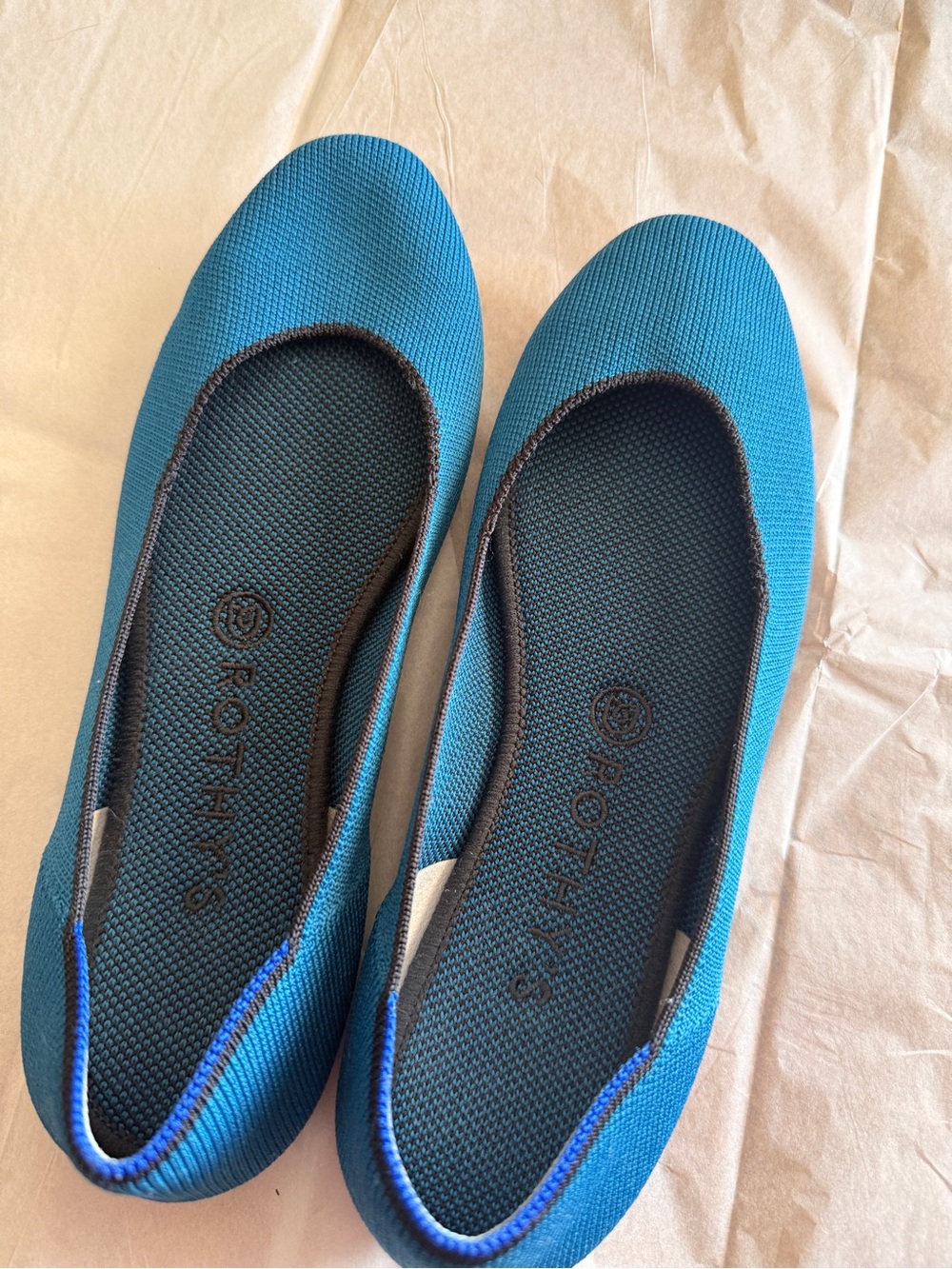 Rothy's Women’s Round Flats in Teal Blue Size 8.5 8 7.5